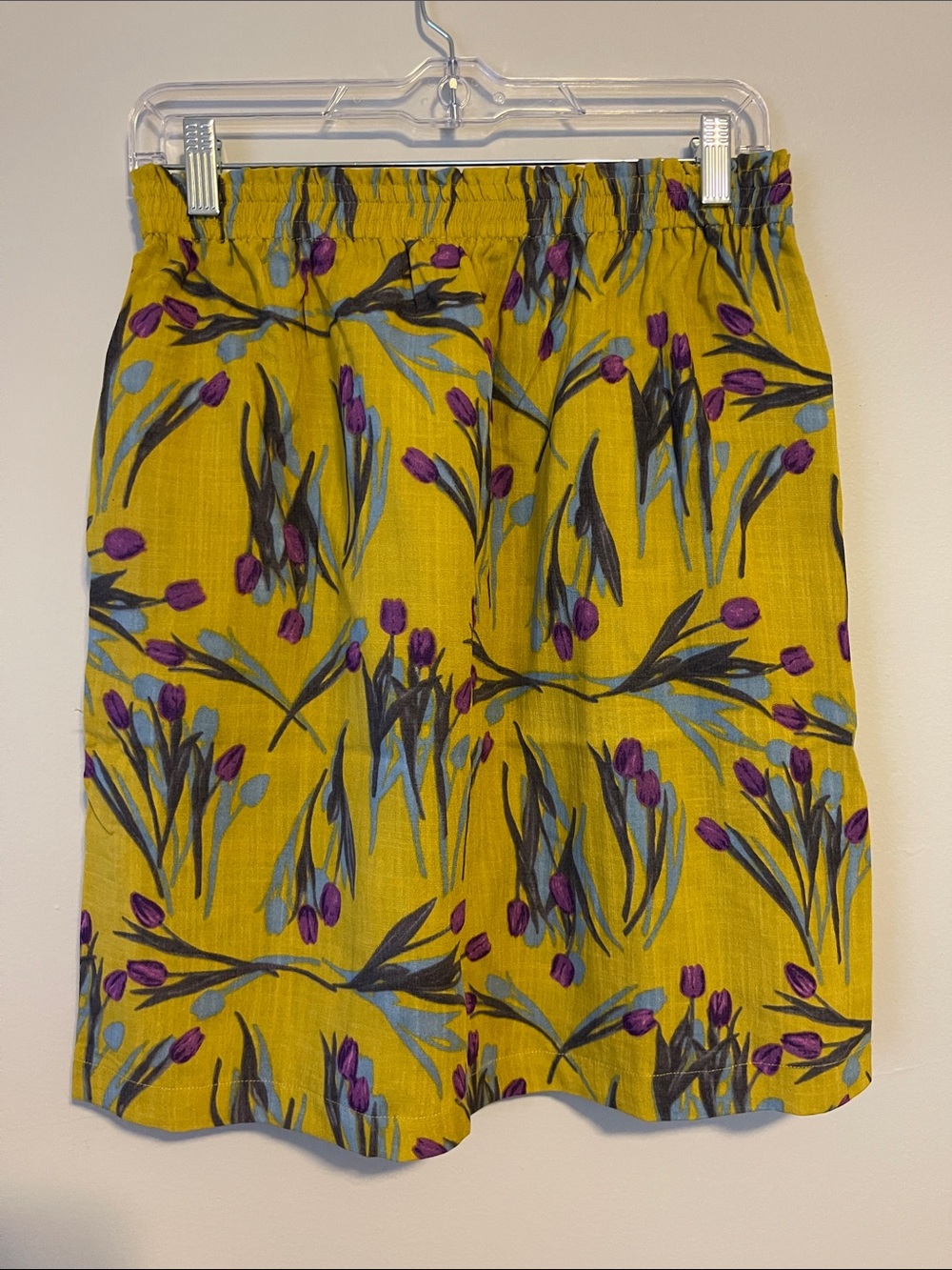 NWT Tulip B Mustard Yellow Floral Skirt Size Medium